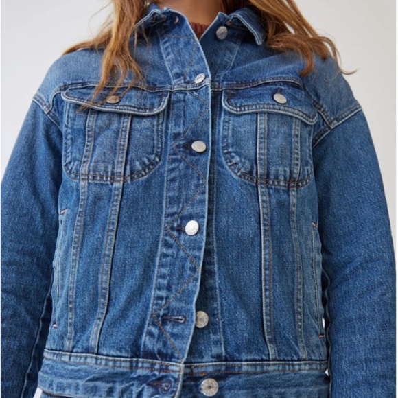 Acne Studio Blä Konst Lamp Denim Jacket in Mid Blue - Picture 10 of 12